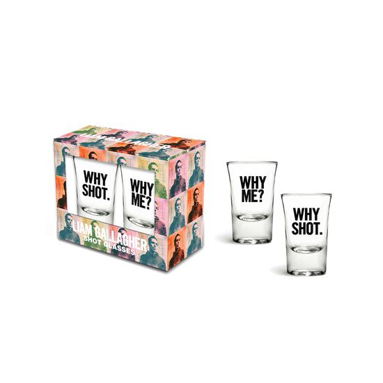 Why Me? Why Shot. Shot Glass Set of 2
